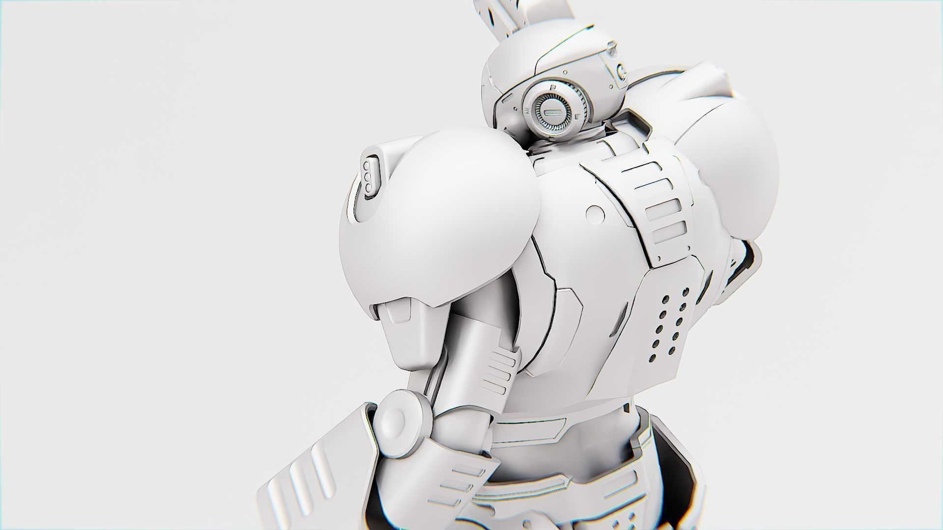 CYBER COP X-3000 Rigged for Unreal Engine - Unity - MIXAMO  3D model_33