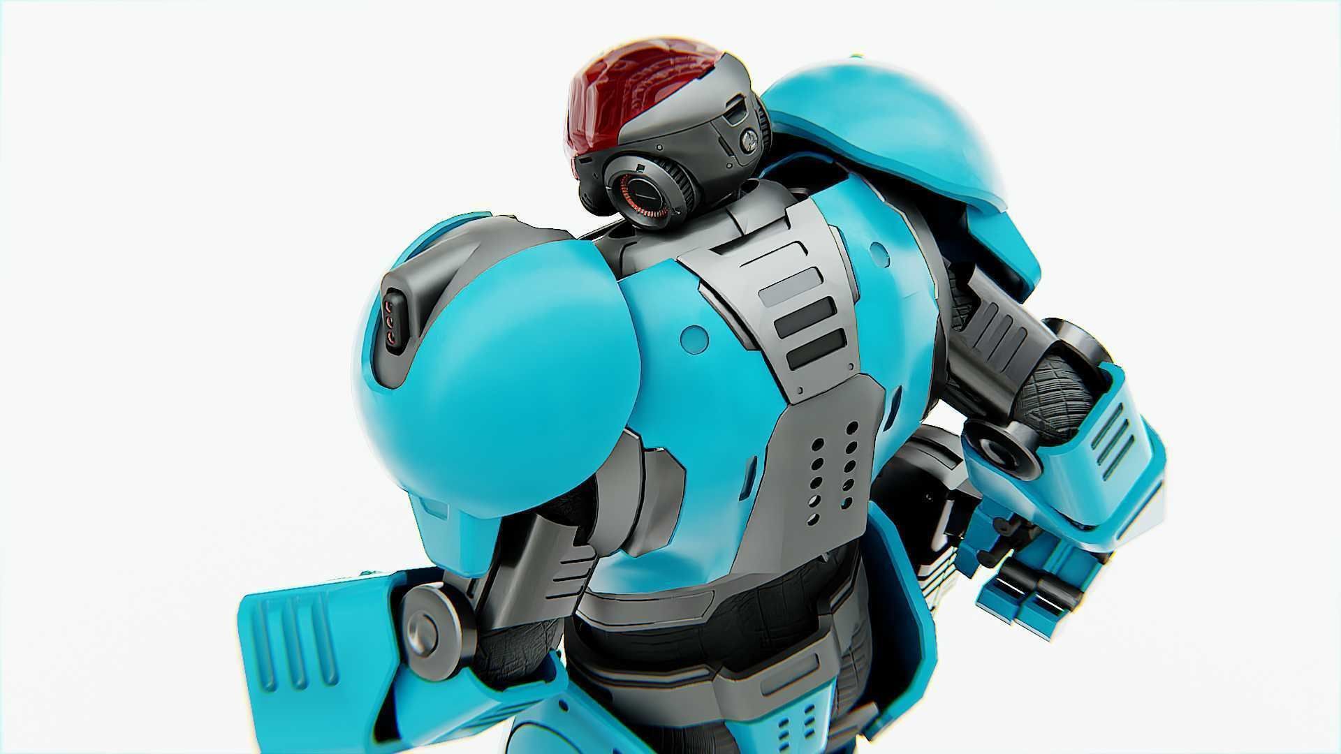 CYBER COP X-3000 Rigged for Unreal Engine - Unity - MIXAMO  3D model_29