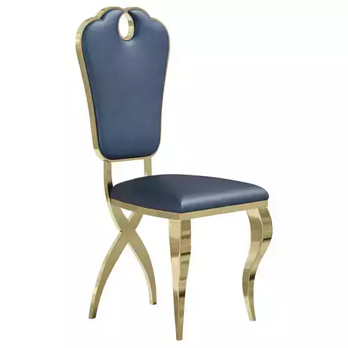  Modern Upholstered Blue Dining Chair By Homary