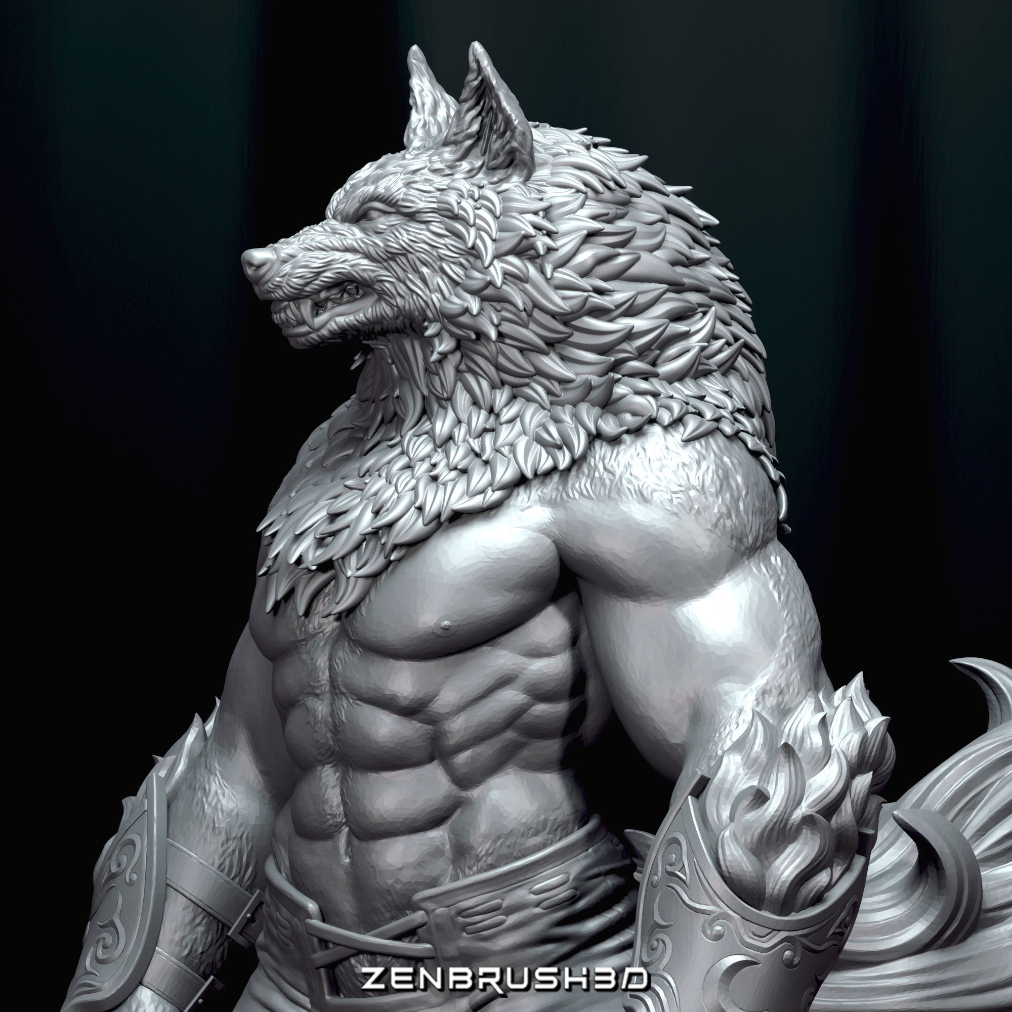 WEREWOLF - YUGO -BLOODY ROAR STL - 3D PRINTING 3D print model_3