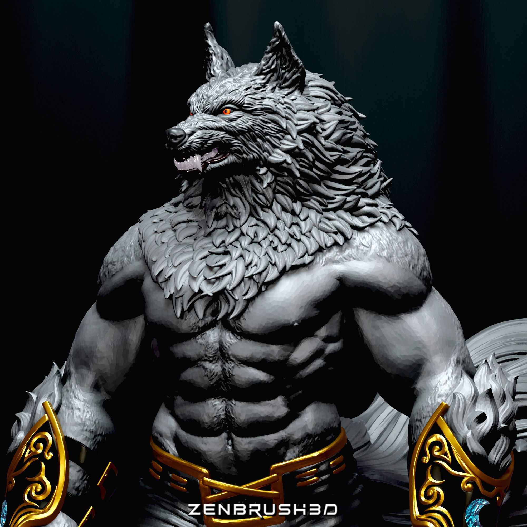 WEREWOLF - YUGO -BLOODY ROAR STL - 3D PRINTING 3D print model_1