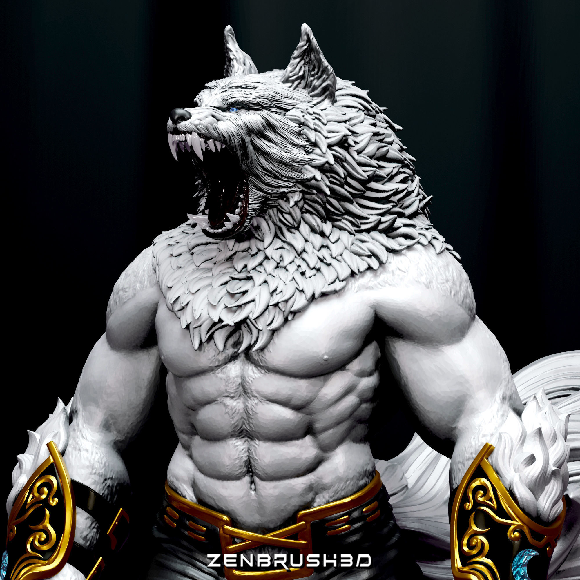 WEREWOLF - YUGO -BLOODY ROAR STL - 3D PRINTING 3D print model_2
