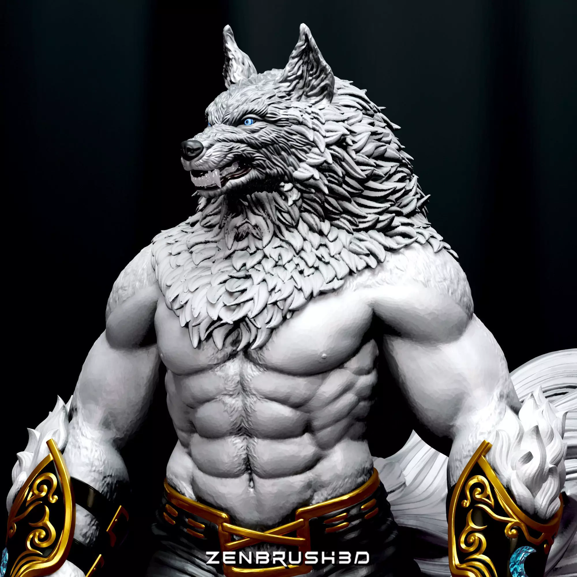 WEREWOLF - YUGO -BLOODY ROAR STL - 3D PRINTING 3D print model_0