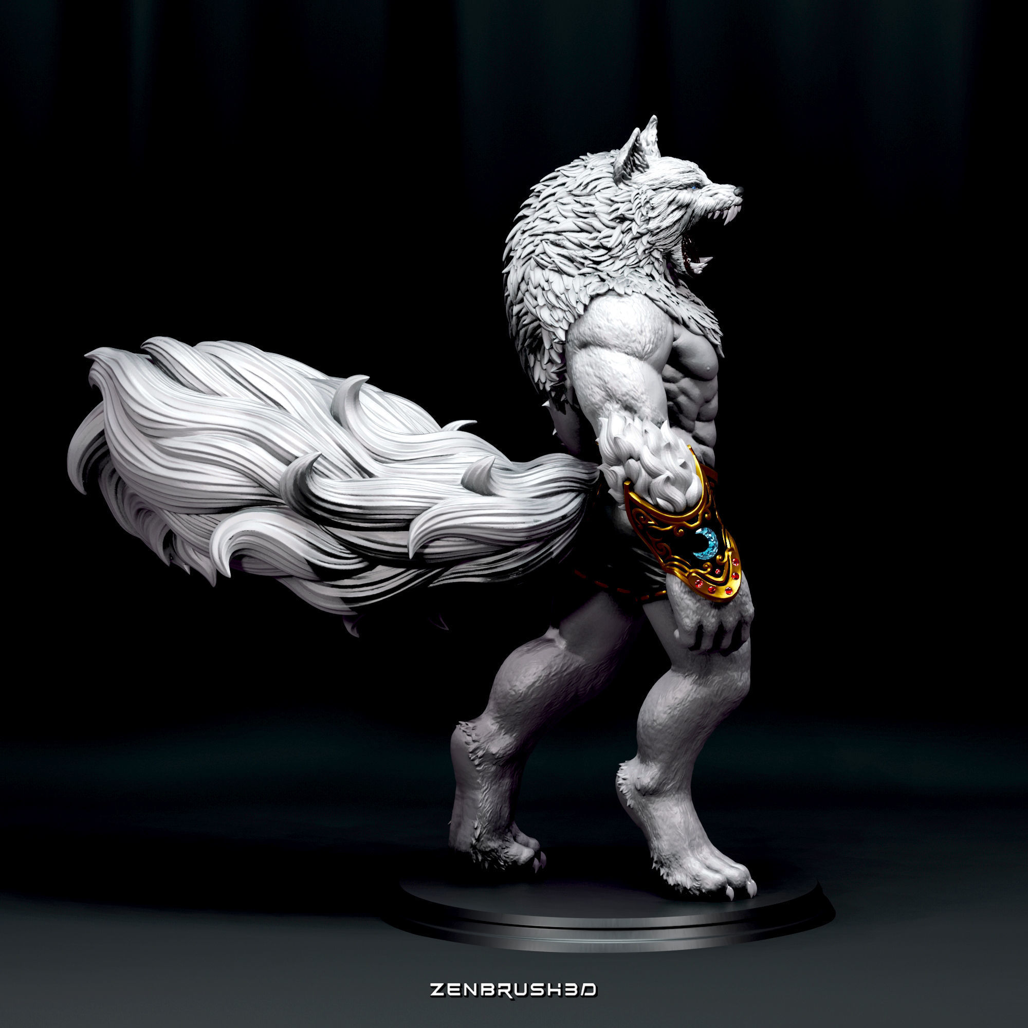 WEREWOLF - YUGO -BLOODY ROAR STL - 3D PRINTING 3D print model_7