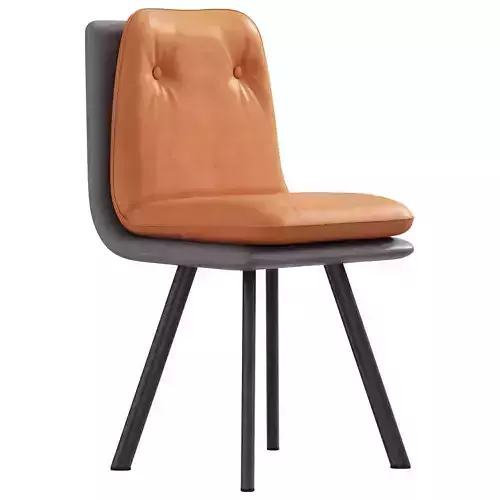 Orange Dining Chair PU Leather Side Chairs By Homary