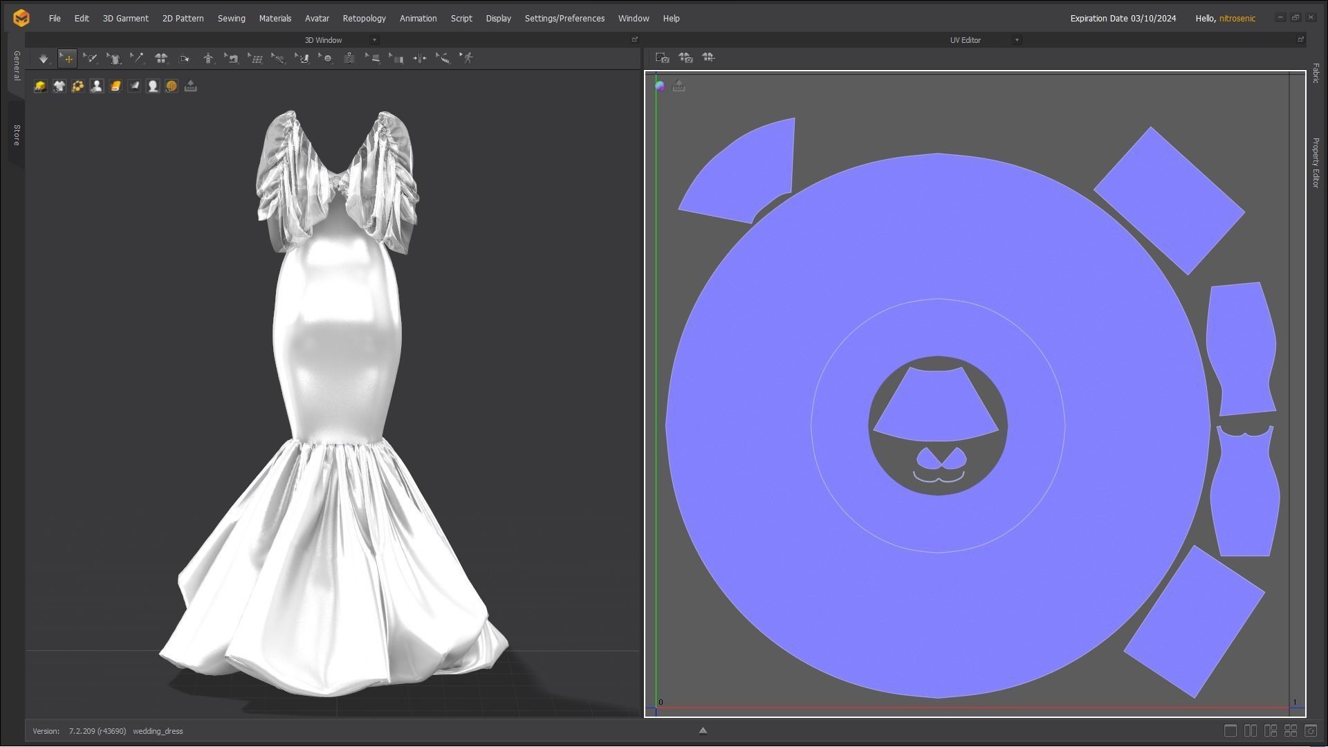 Wedding Dress Fitted to Gen8 Body Mesh 3D model_12