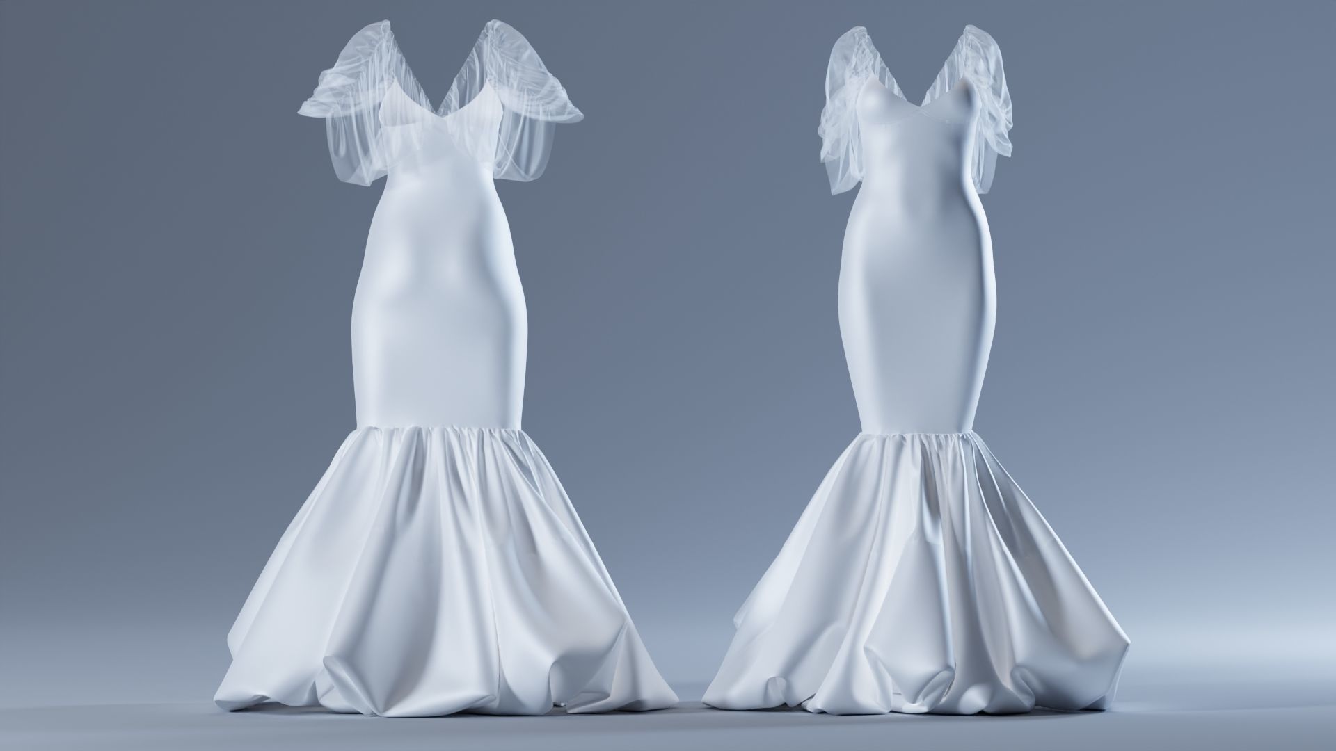 Wedding Dress Fitted to Gen8 Body Mesh 3D model_5