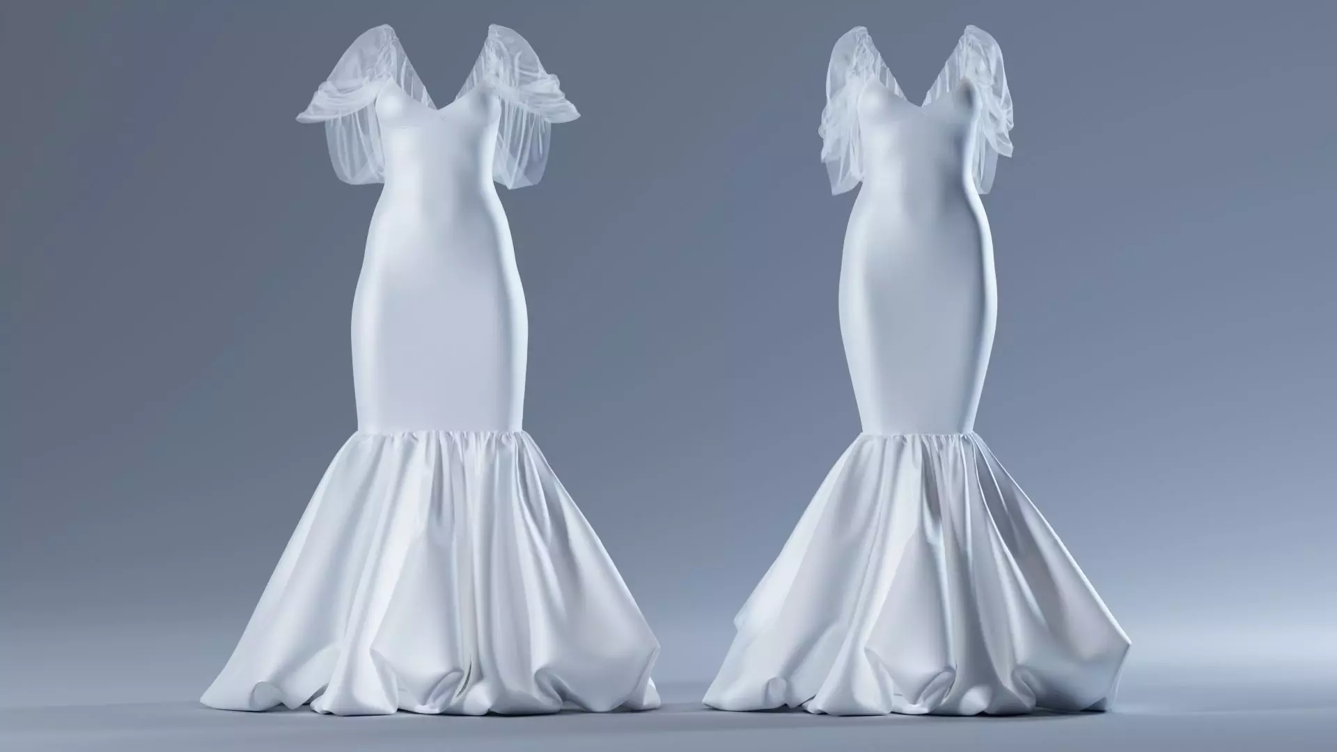 Wedding Dress Fitted to Gen8 Body Mesh 3D model_0