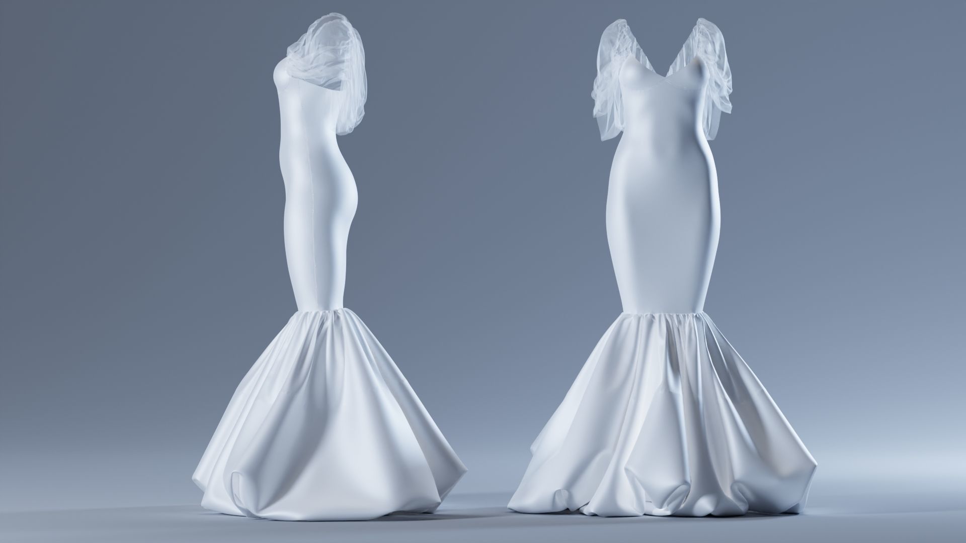 Wedding Dress Fitted to Gen8 Body Mesh 3D model_6