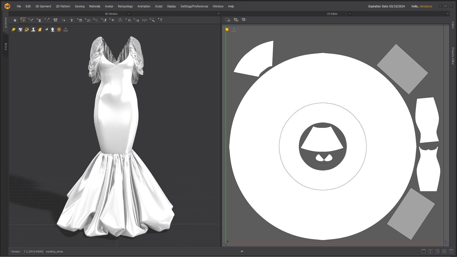 Wedding Dress Fitted to Gen8 Body Mesh 3D model_11