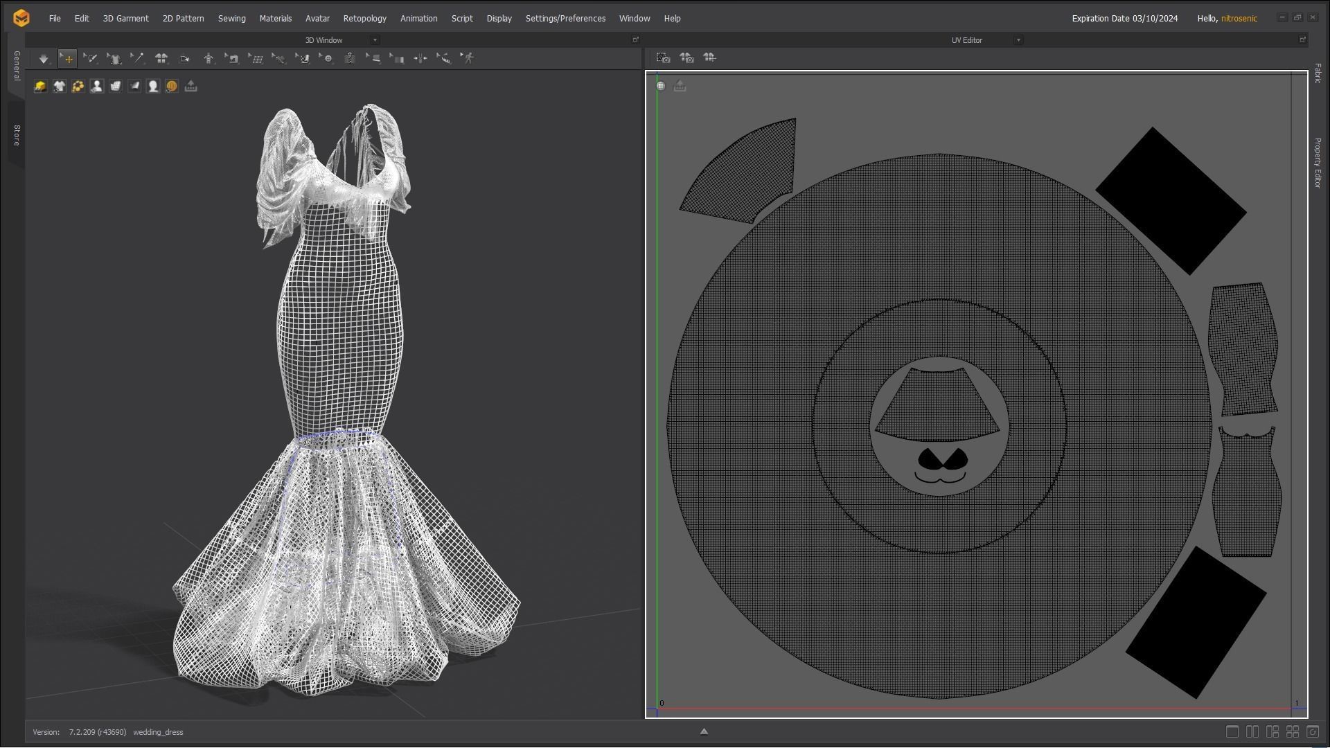 Wedding Dress Fitted to Gen8 Body Mesh 3D model_13