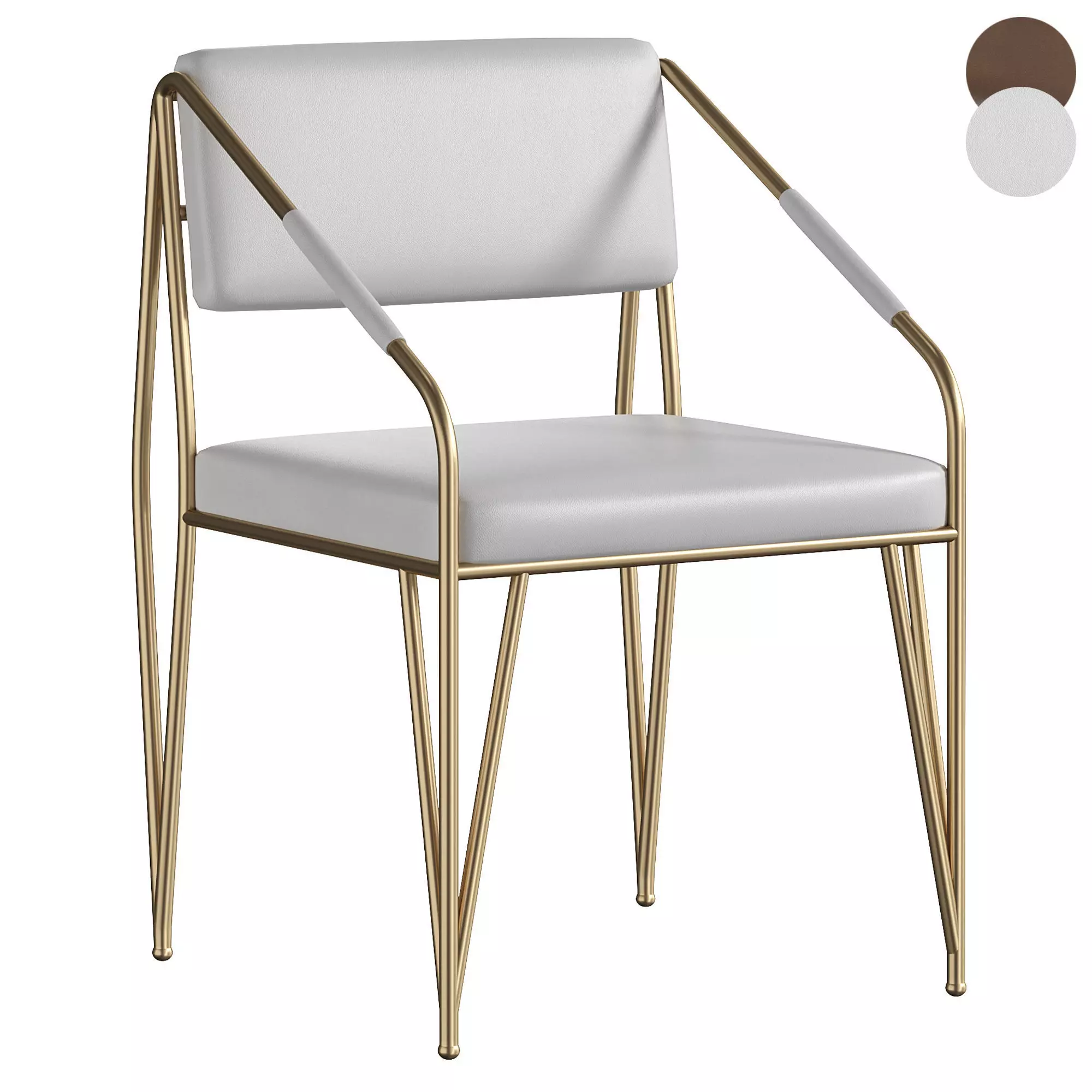 Gold Metal Legs Guest Chair Vanity Chair By Homary 3D model