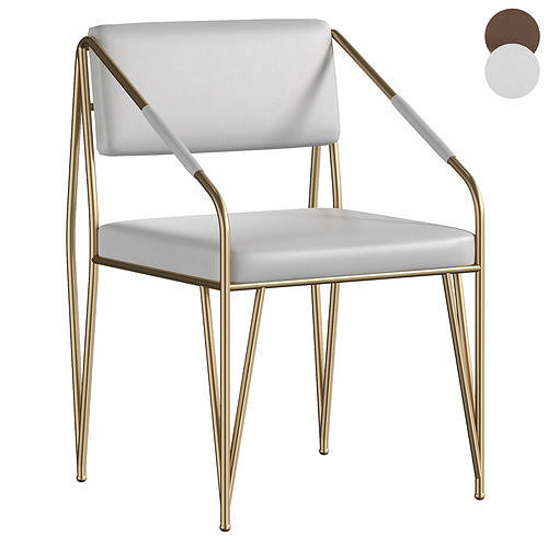 Gold Metal Legs Guest Chair Vanity Chair By Homary  3D model