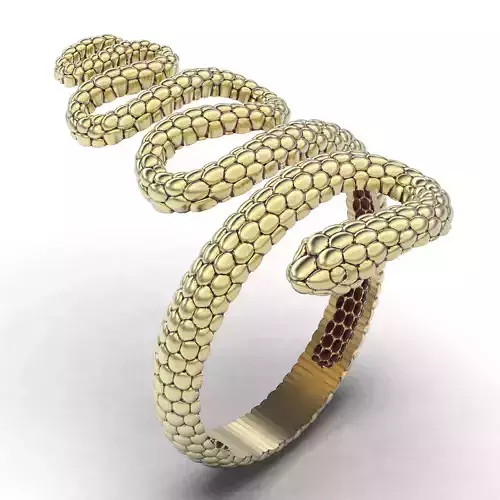 Snake ring silver gold jewelry printable 3D model 