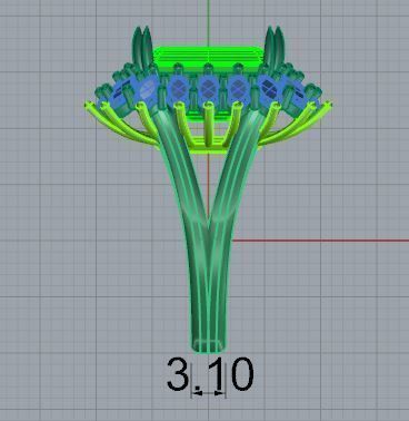Emerald Cluster Ring 4598 3D print model_6