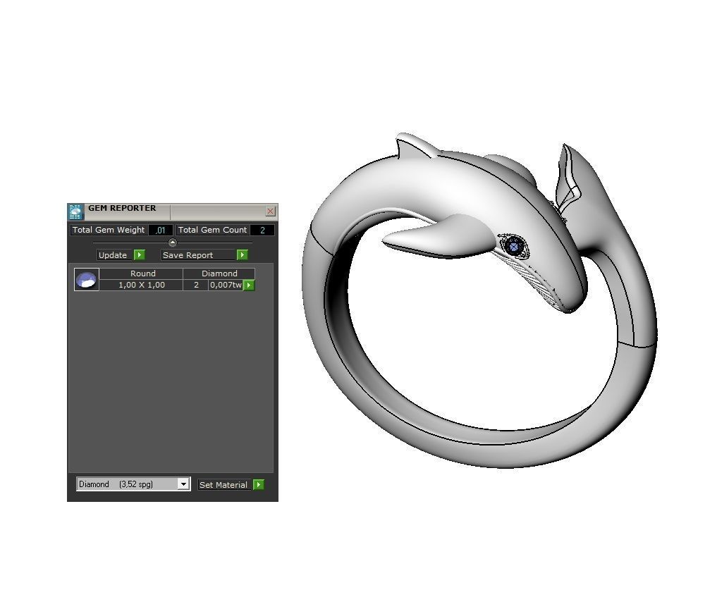 Whale Ring 3D print model_7