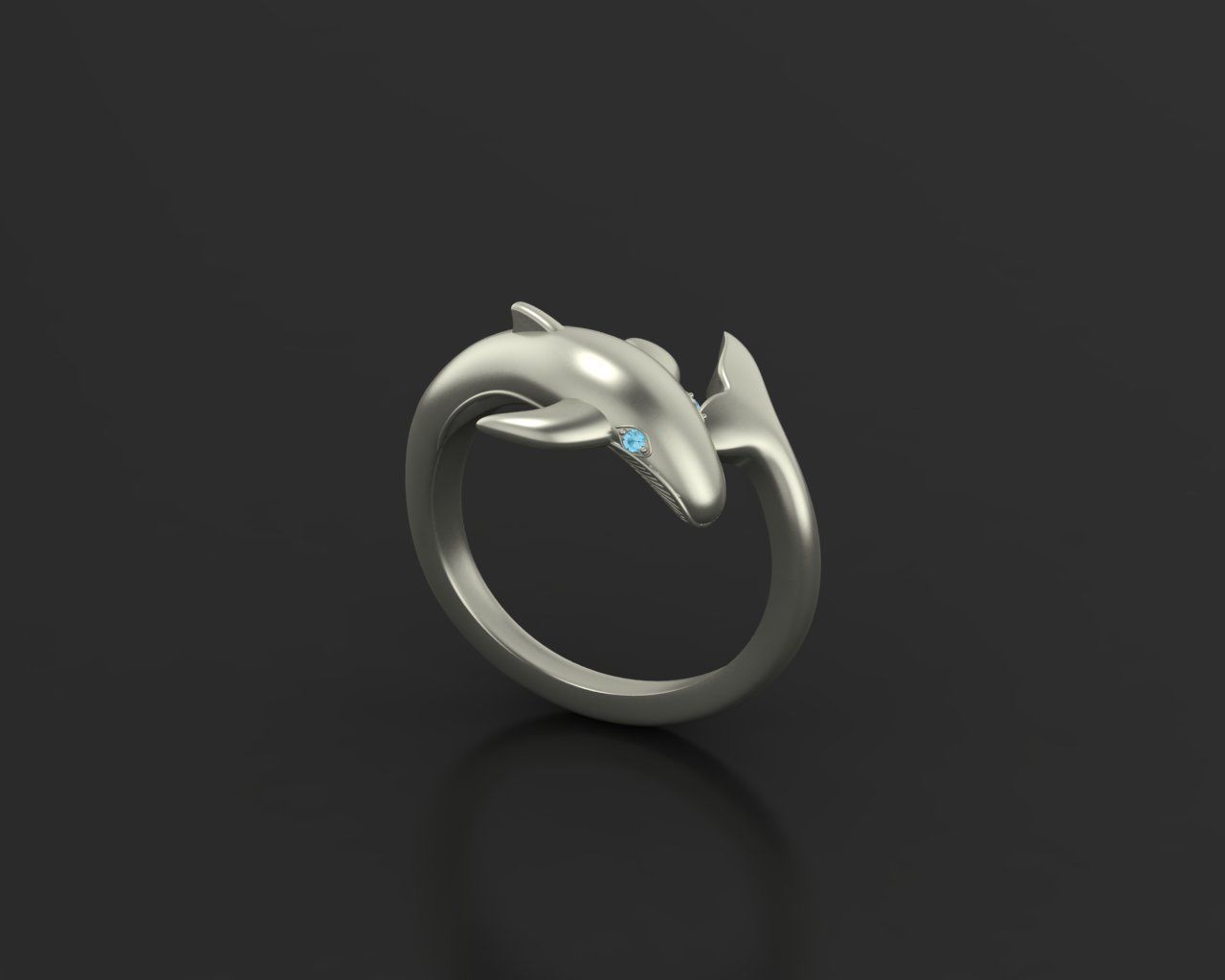Whale Ring 3D print model_2