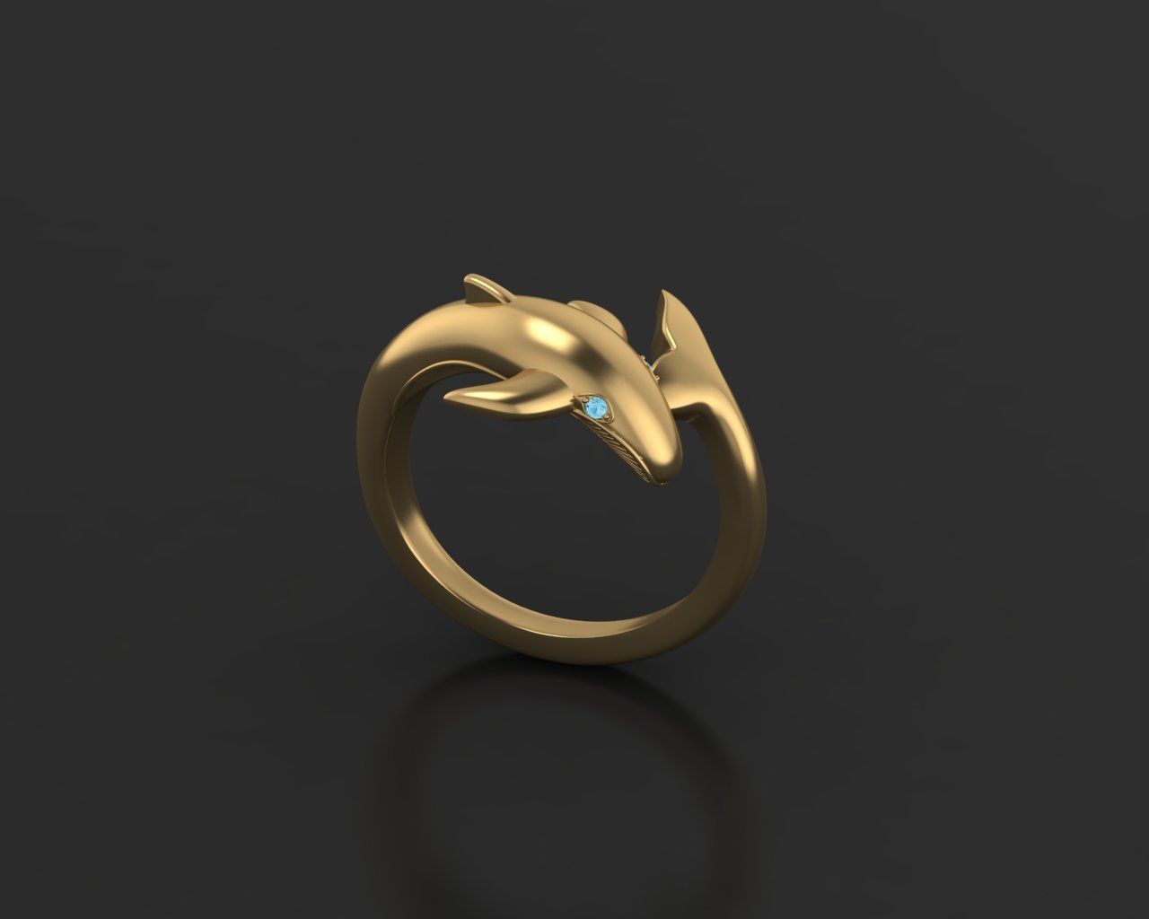 Whale Ring 3D print model_3