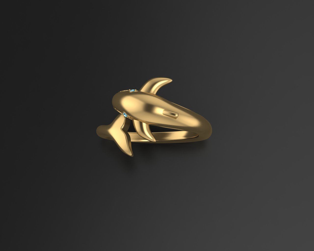Whale Ring 3D print model_4