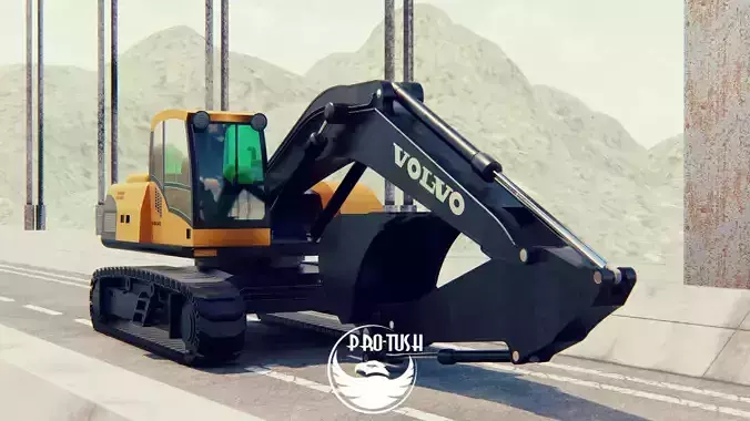 EXCAVATORS VOLVO EC210B Low-poly 3D model