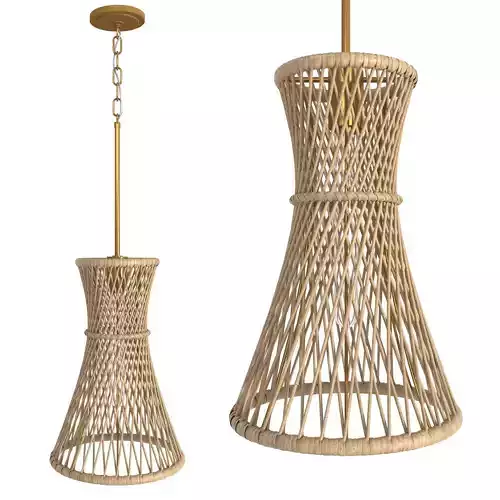 Hinkley Twyla medium pendant rattan light
