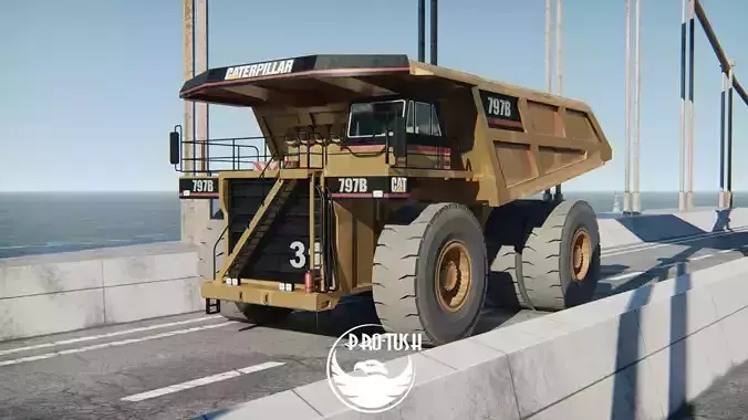 Caterpillar 797B  Low-poly 3D model