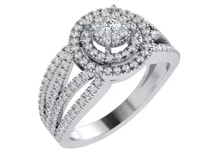 Double Halo Split Shank Ring 4607