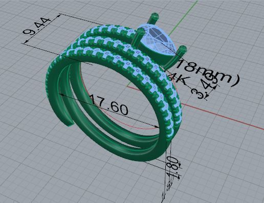 Pear Cut Diamond Spiral Ring 4610 3D print model_7