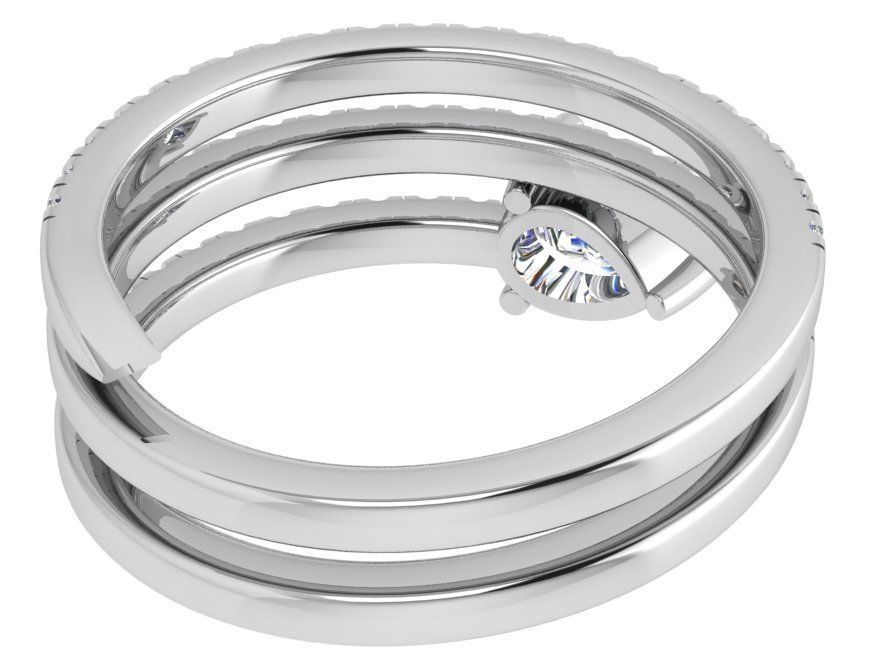 Pear Cut Diamond Spiral Ring 4610 3D print model_3