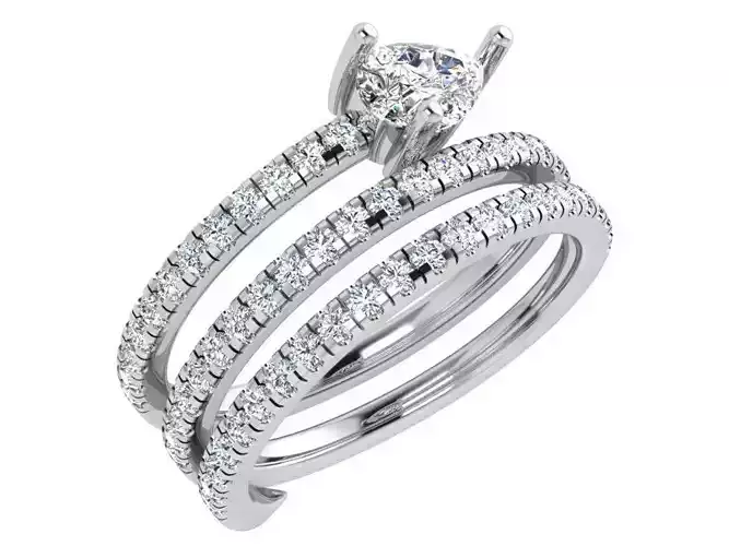 Pear Cut Diamond Spiral Ring 4610