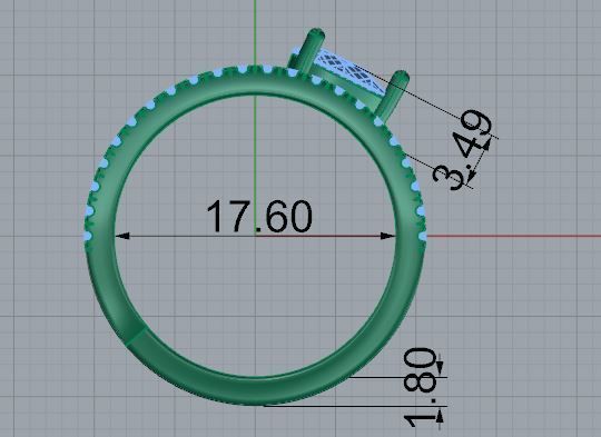 Pear Cut Diamond Spiral Ring 4610 3D print model_5