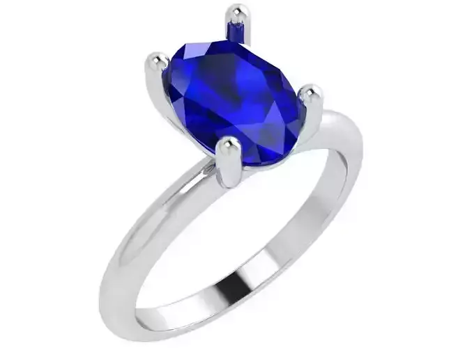 Oval Sapphire Solitaire Ring 4615