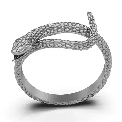 Snake ring silver gold jewelry printable 3D model