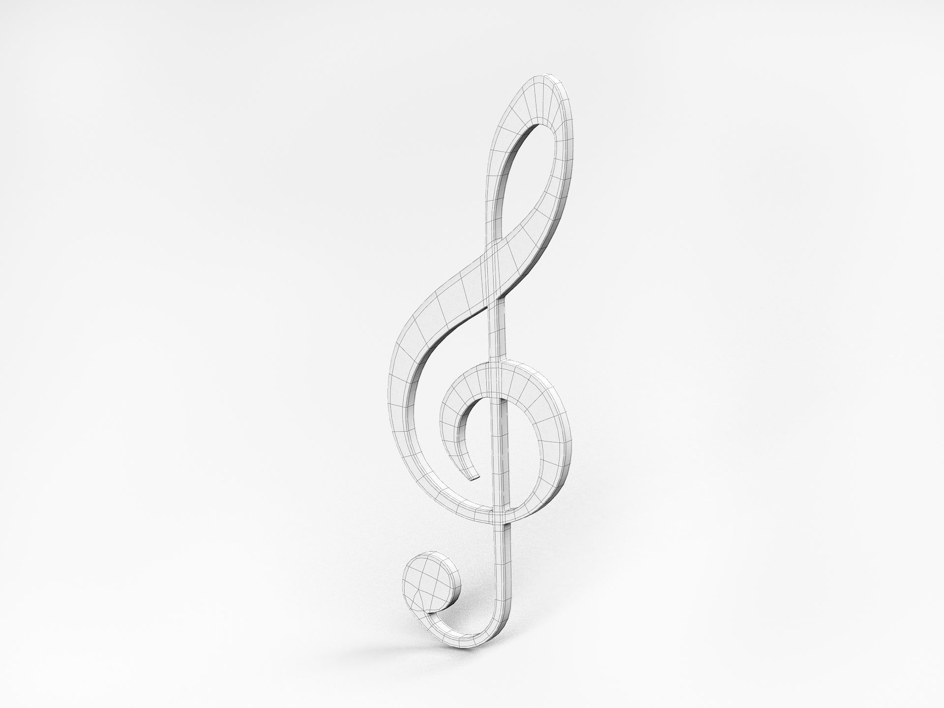 Music clef Low-poly 3D model_8