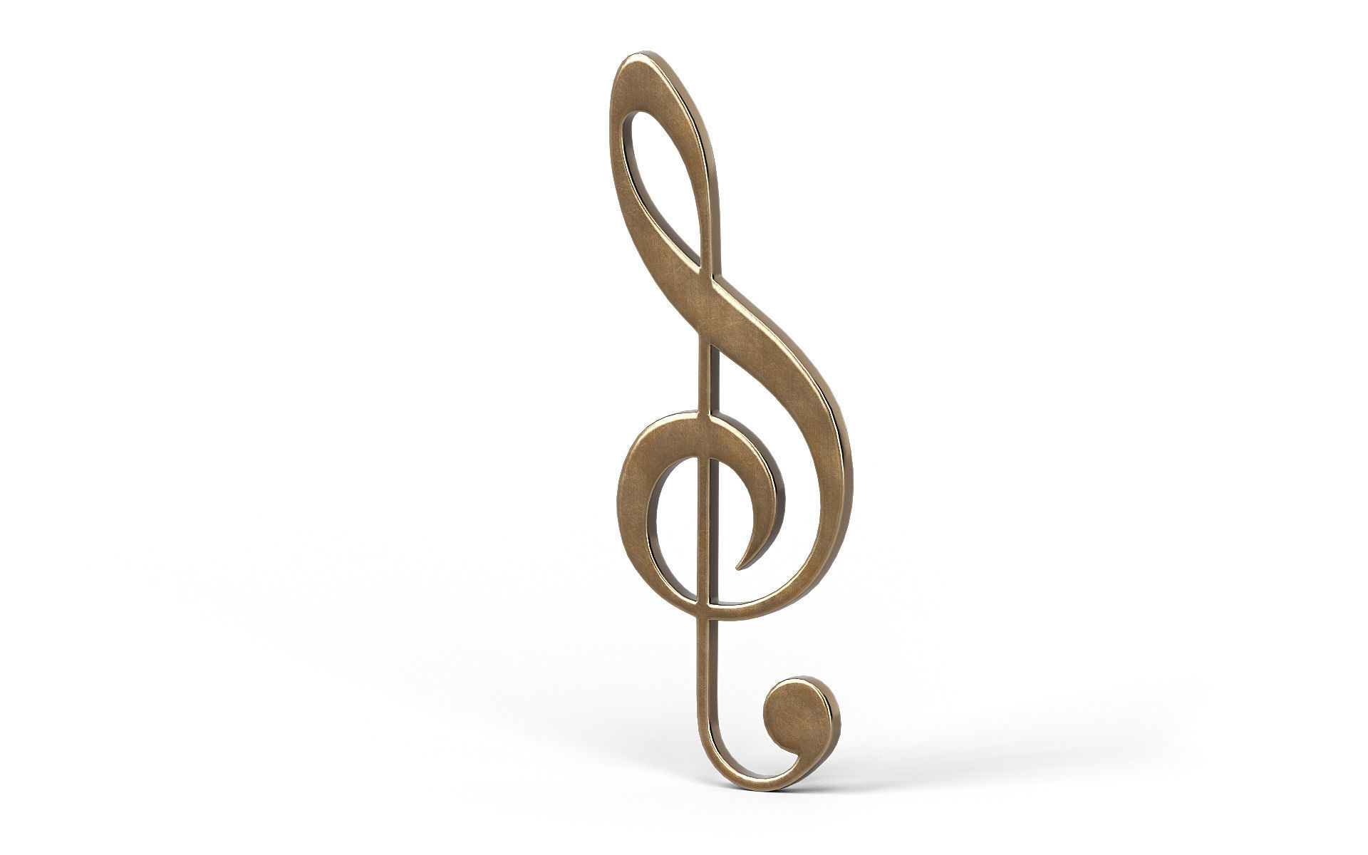 Music clef Low-poly 3D model_5