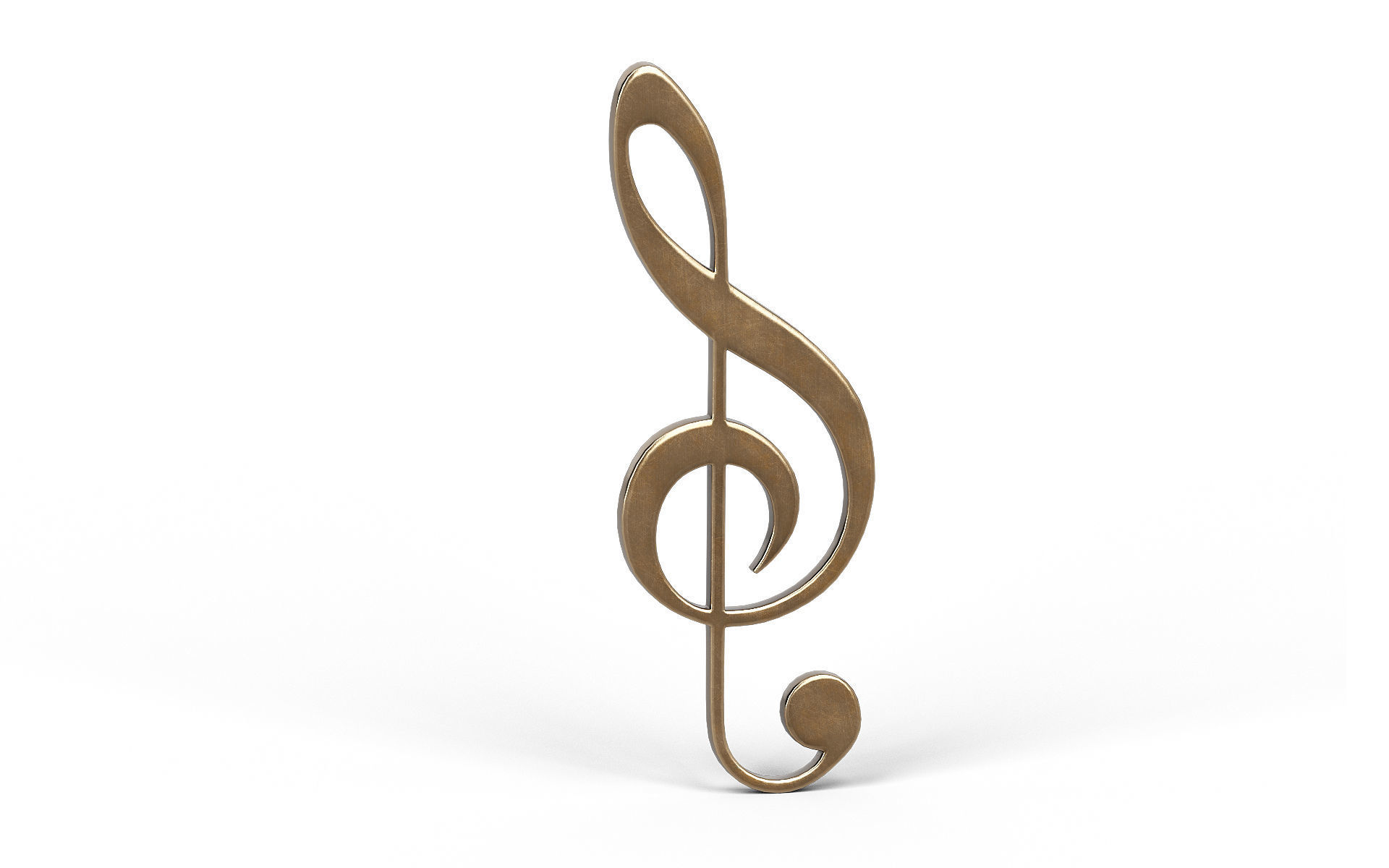 Music clef Low-poly 3D model_4