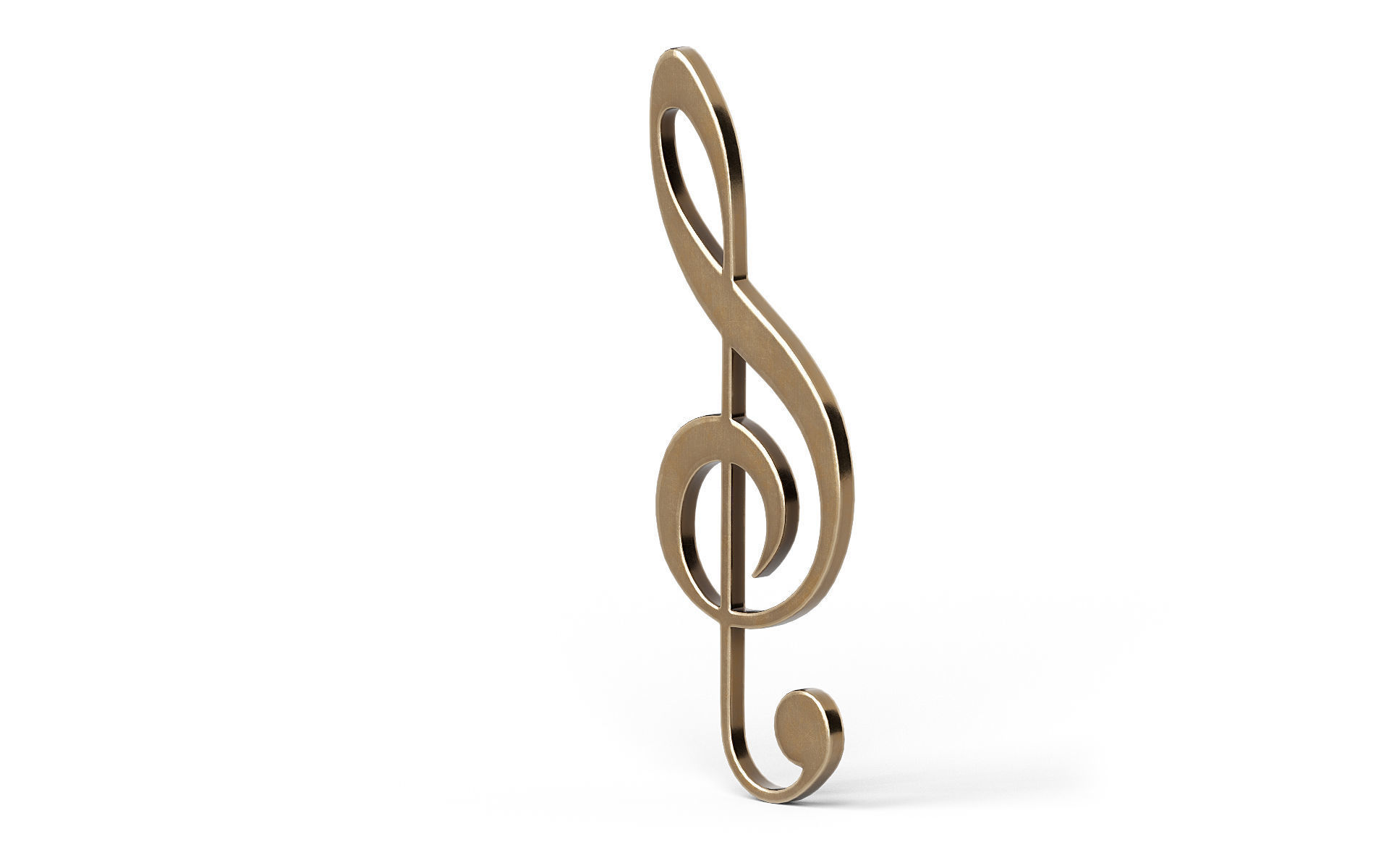Music clef Low-poly 3D model_6
