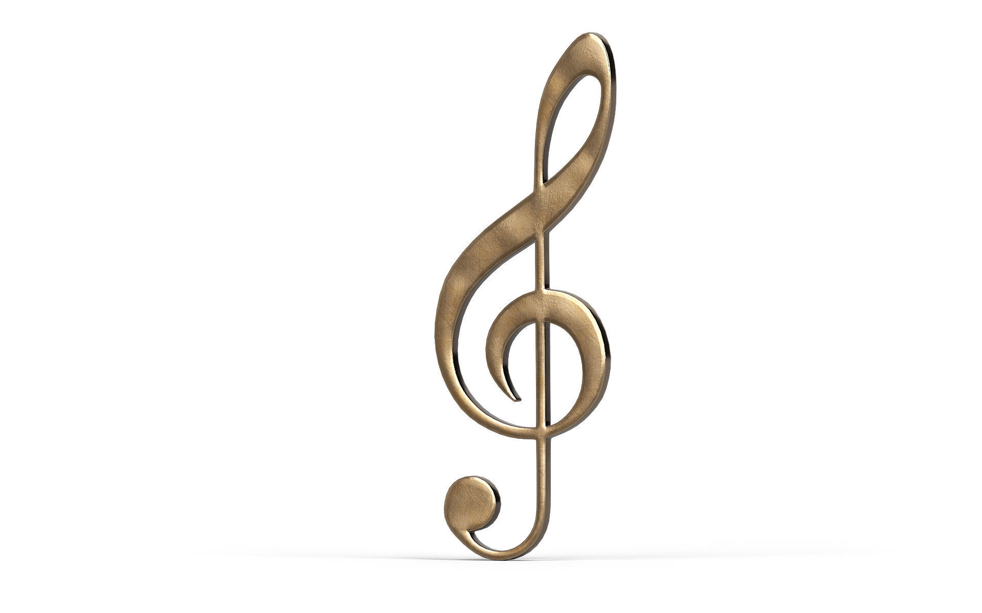 Music clef Low-poly 3D model_1
