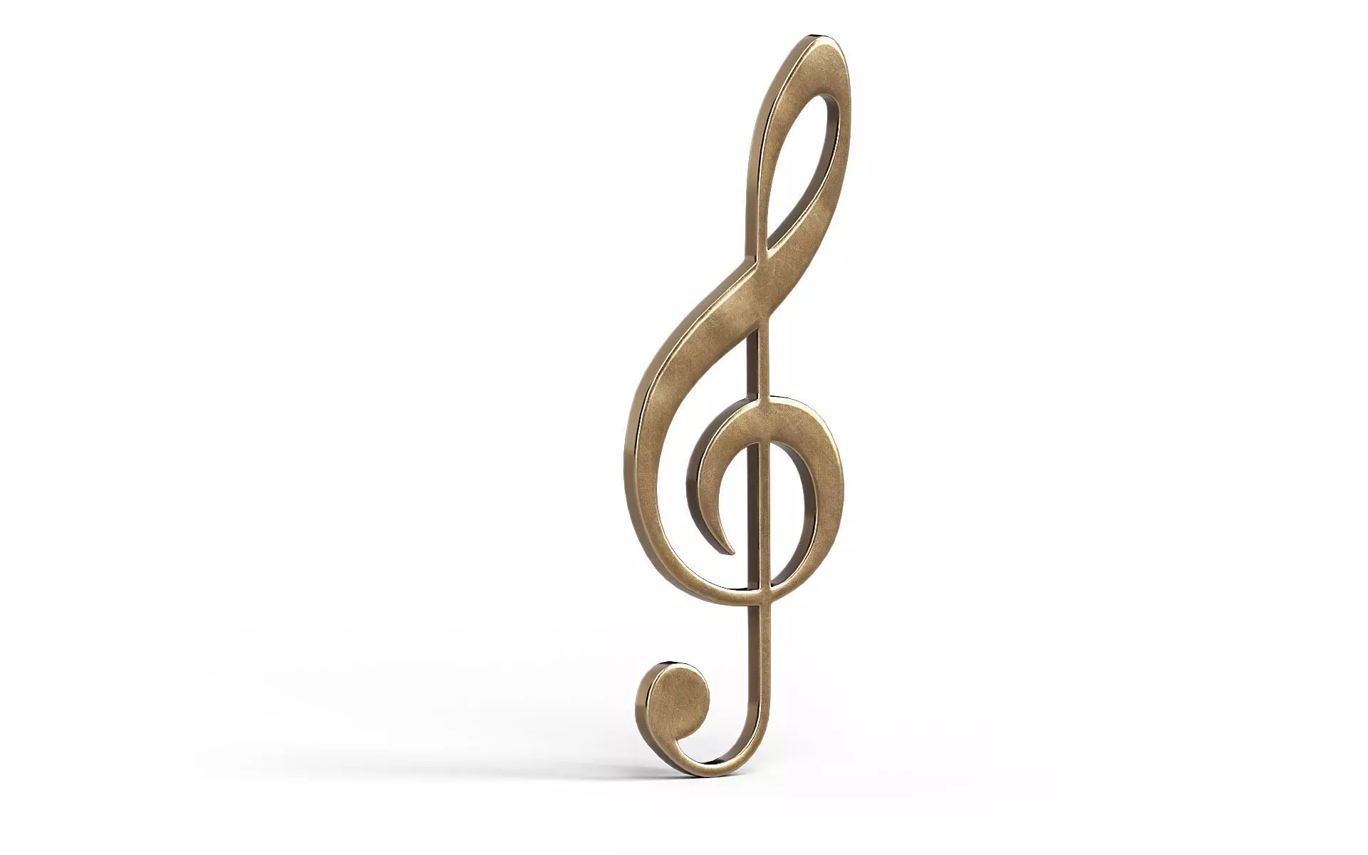 Music clef Low-poly 3D model_0