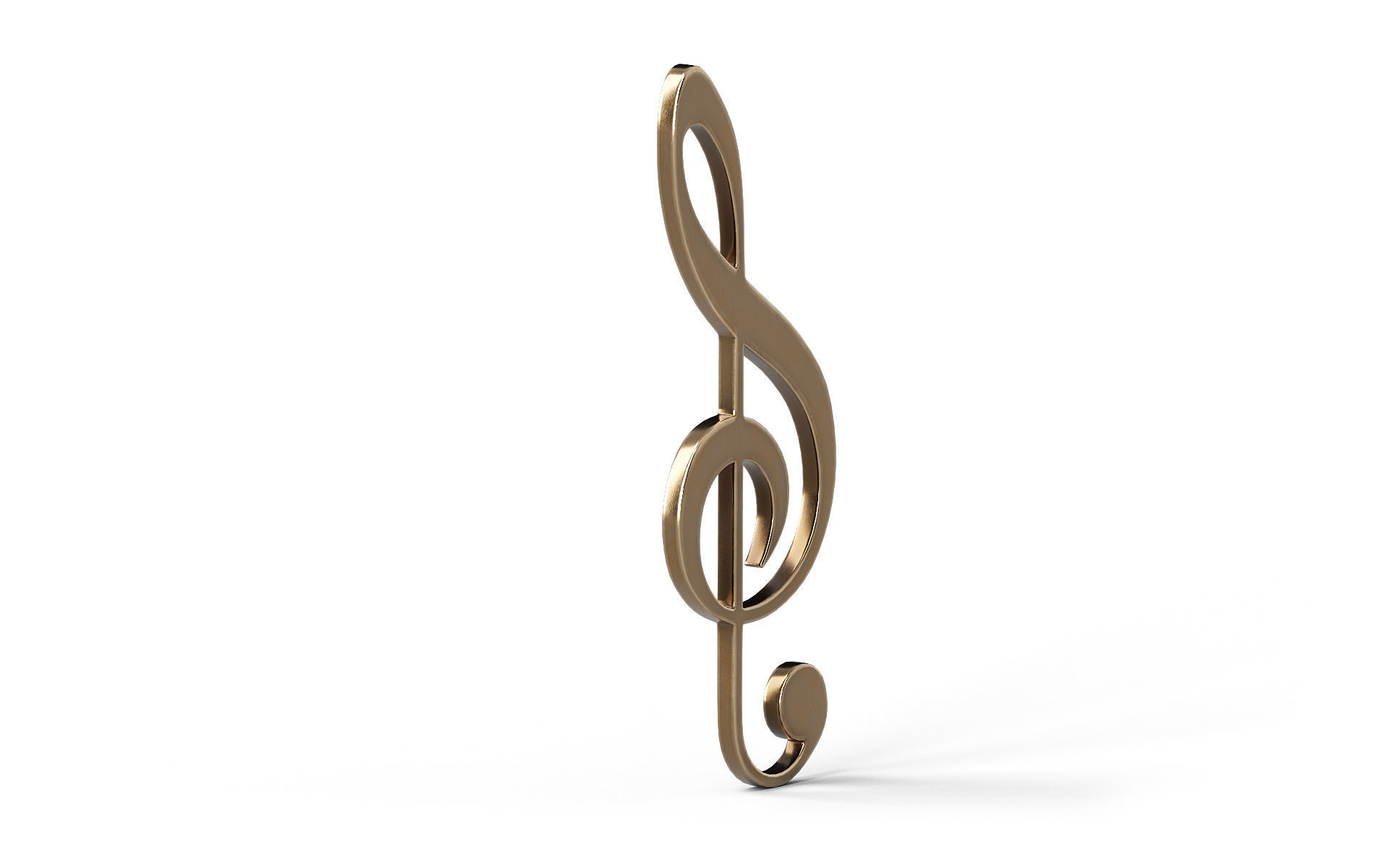 Music clef Low-poly 3D model_3