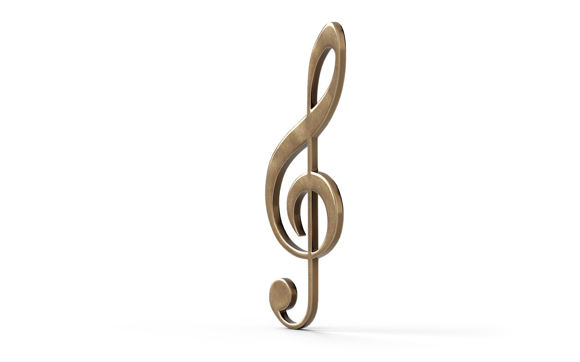 Music clef Low-poly 3D model_2