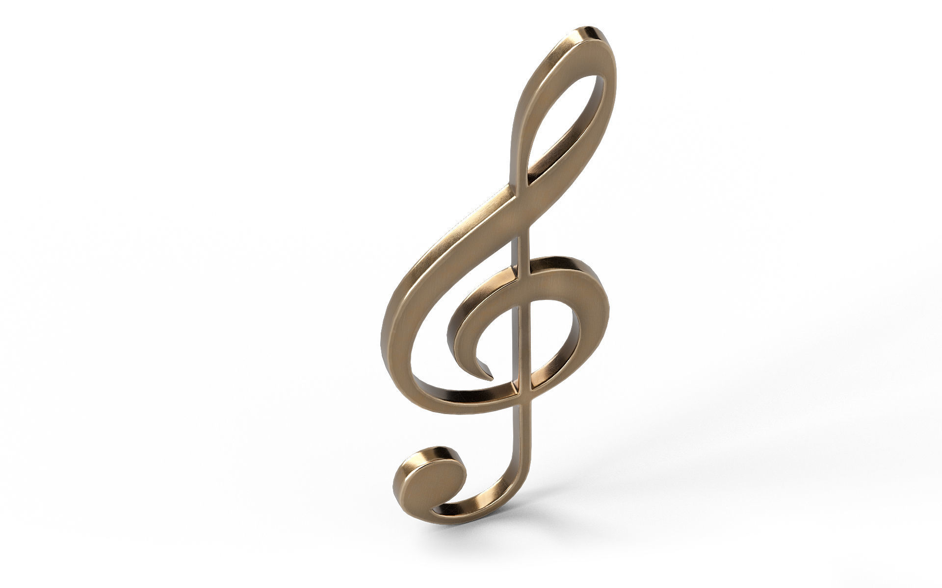 Music clef Low-poly 3D model_7