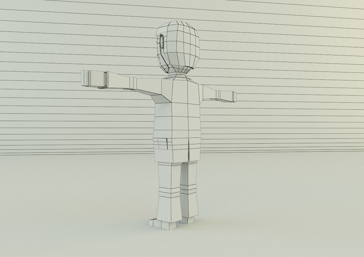 low polygon man 02 3D model_7