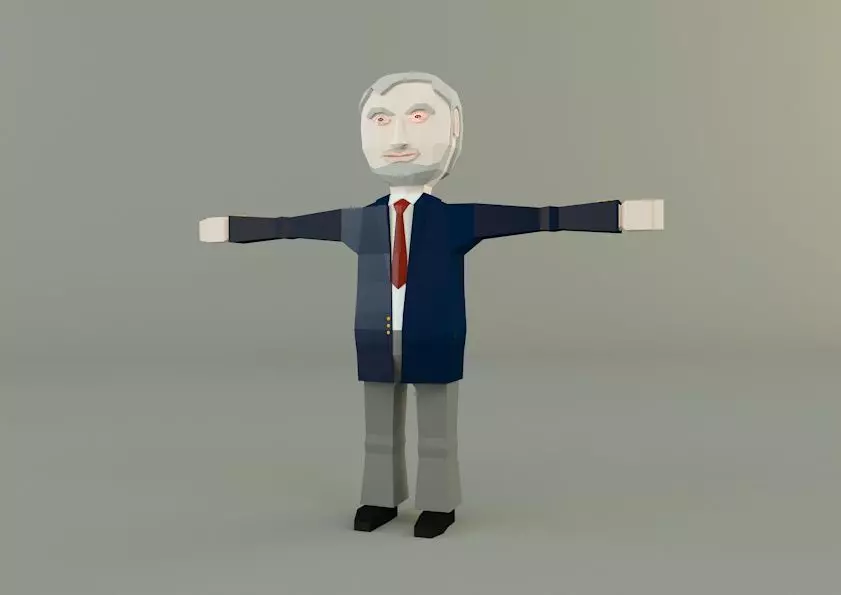low polygon man 02 3D model_0
