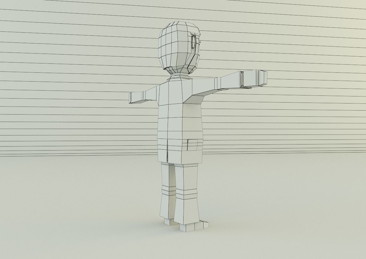 low polygon man 02 3D model_8