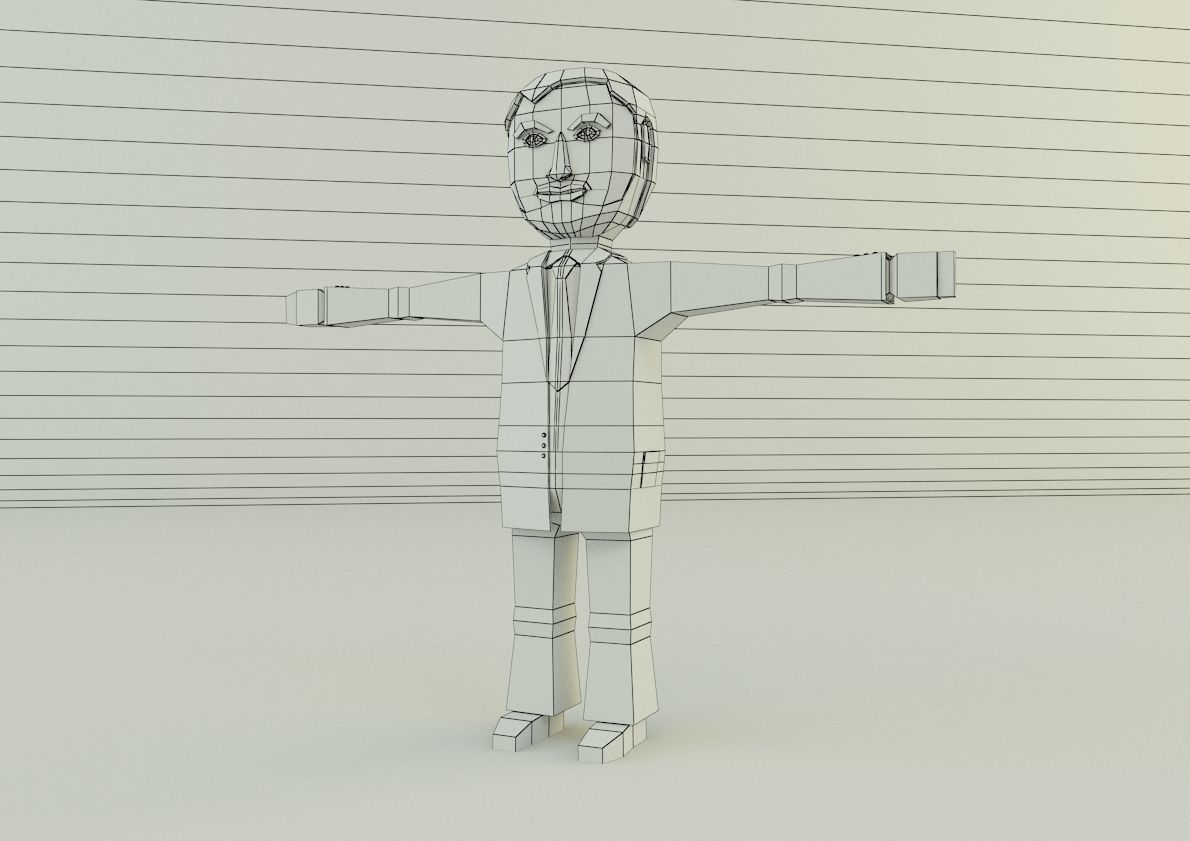 low polygon man 02 3D model_6