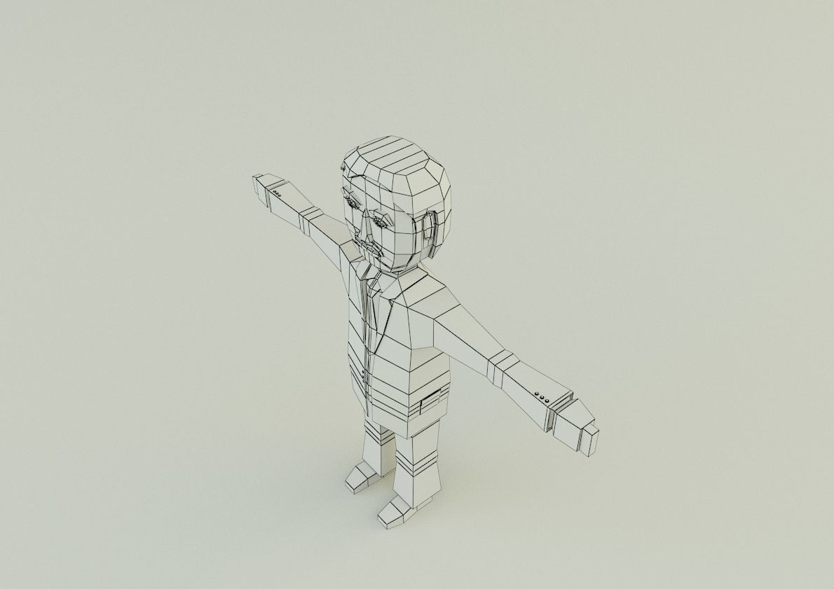 low polygon man 02 3D model_5