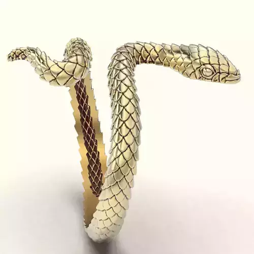Snake ring silver gold jewelry printable 3D model