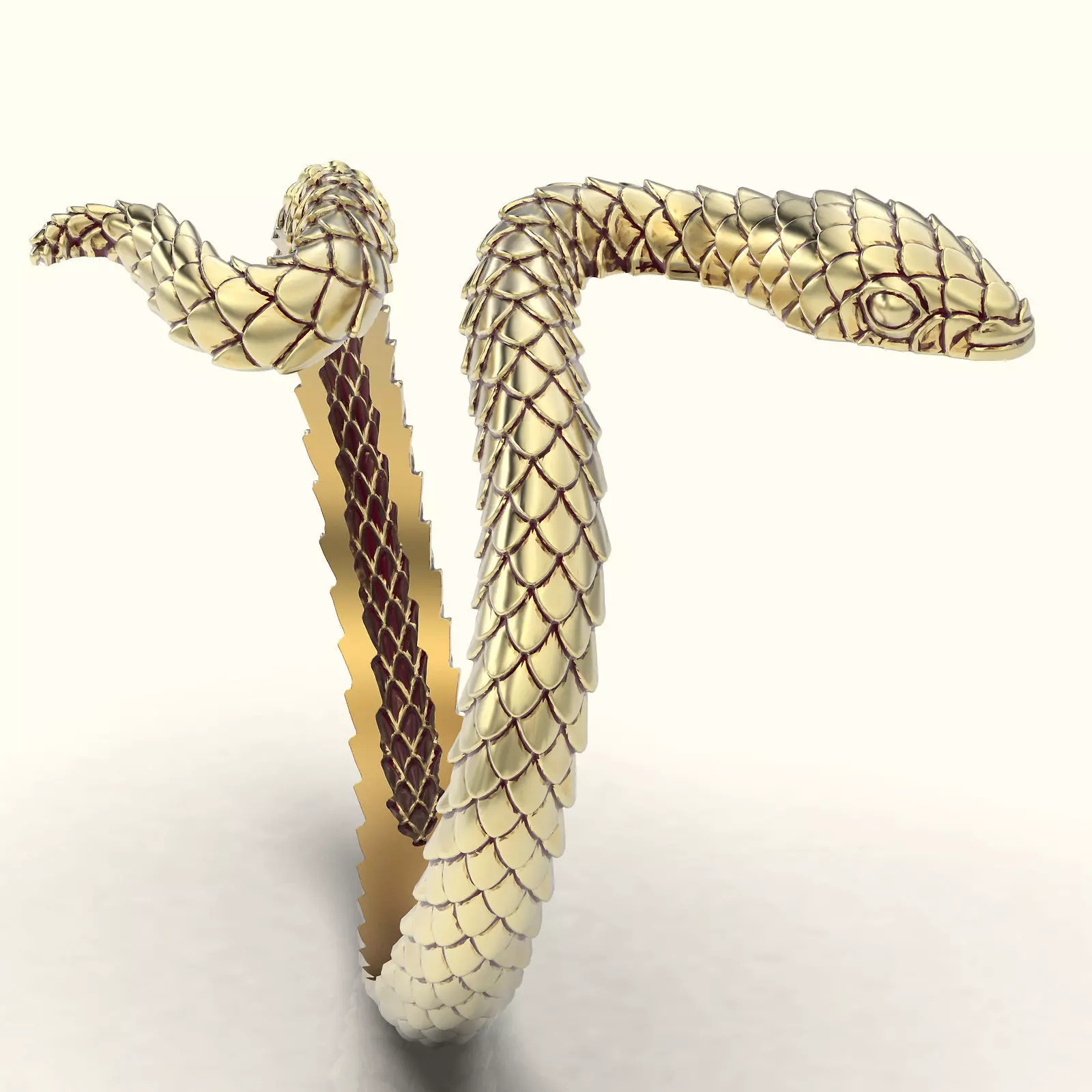 Snake ring silver gold jewelry printable 3D model 3D print model