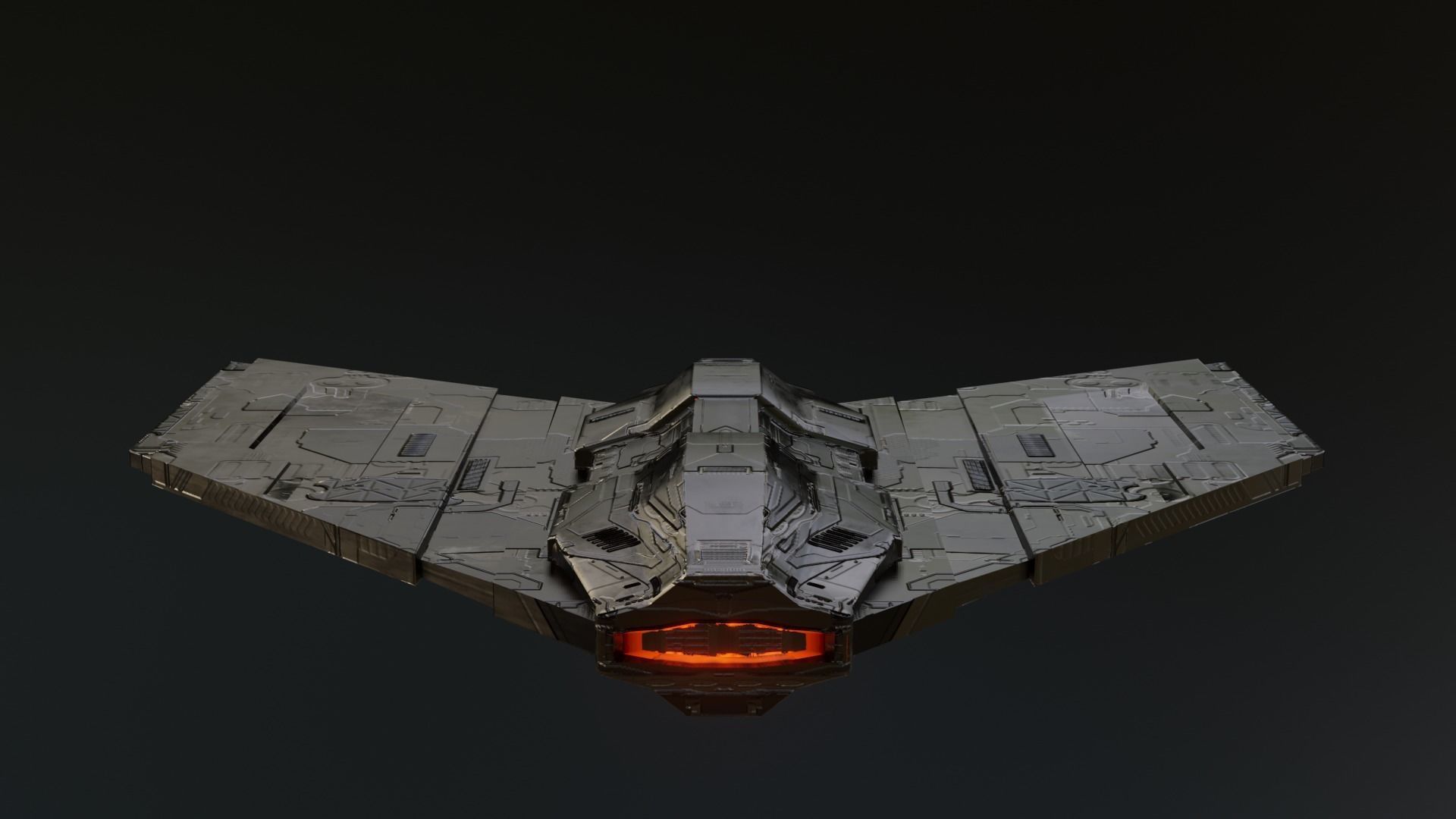 Spaceship - Pirate Fighter Low-poly 3D model_9